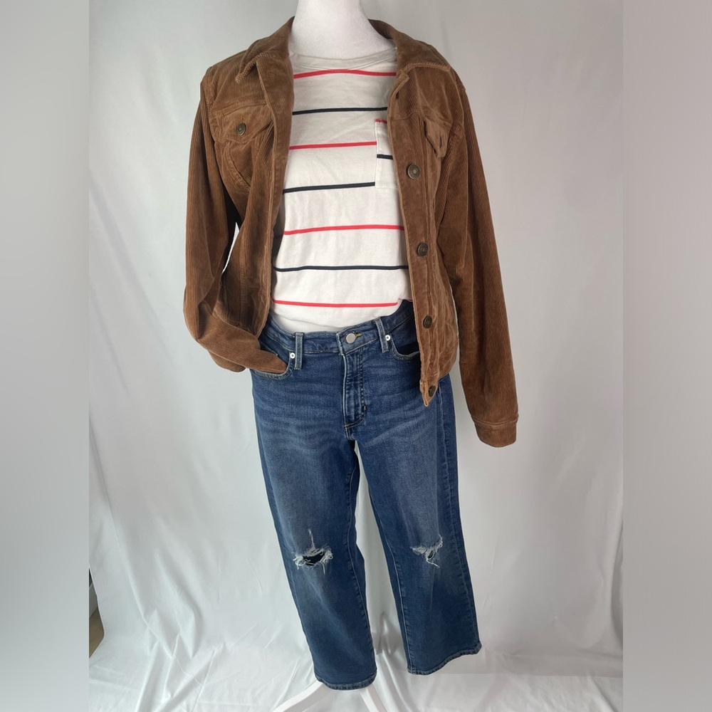 NWT Banana Republic Denim Ripped Mid-Rise Straight Cotton size 29 Jeans